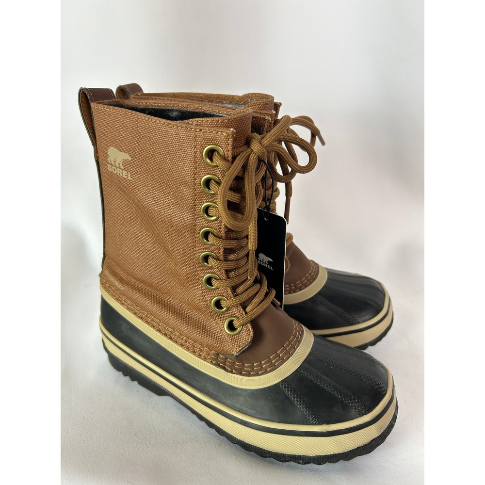 Sorel Brown Black Winter Waterproof Insulated Lace Up Duck Boots Size 5